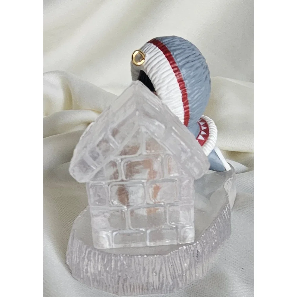 VTG Hallmark Keepsake 1993 Christmas Ornament Arctic Boy Husky Igloo Ice Base